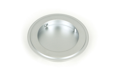 Satin Chrome Art Deco Round Pull