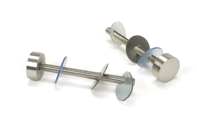 Satin Stainless Steel (304) 100mm Bolt Fixings for T Bar (2) - Offset