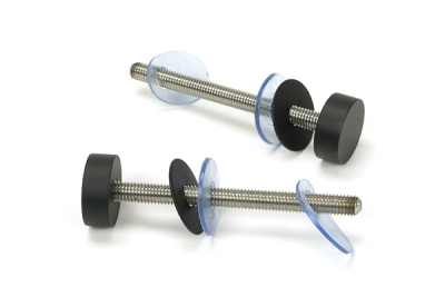 Matt Black (304) 100mm Bolt Fixings for T Bar (2) - Offset