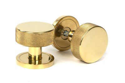 Polished Brass Brompton Mortice/Rim Knob Set