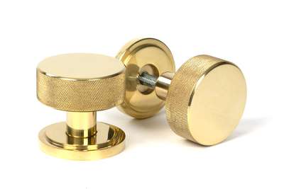 Polished Brass Brompton Mortice/Rim Knob Set