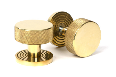 Polished Brass Brompton Mortice/Rim Knob Set