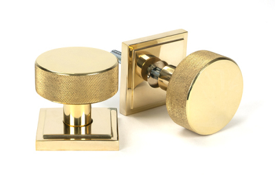 Polished Brass Brompton Mortice/Rim Knob Set