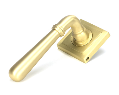 Satin Brass Newbury Lever on Rose Set (Unsprung)