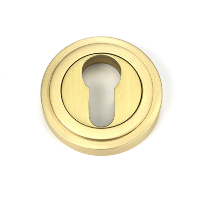 Satin Brass Round Euro Escutcheon
