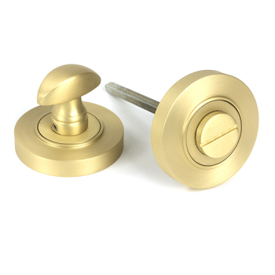 Satin Brass Round Thumbturn Set