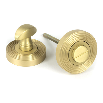 Satin Brass Round Thumbturn Set