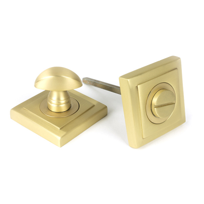 Satin Brass Round Thumbturn Set