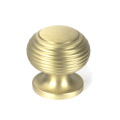 Satin Brass Beehive Cabinet Knob