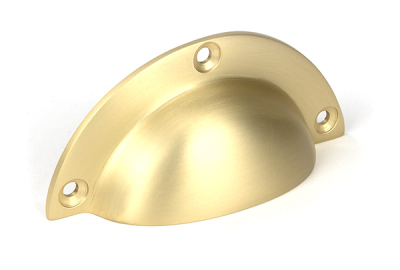 Satin Brass Plain Drawer Pull
