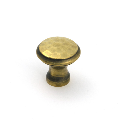Aged Brass Hammered Cabinet Knob