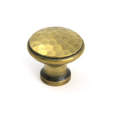 Aged Brass Hammered Cabinet Knob