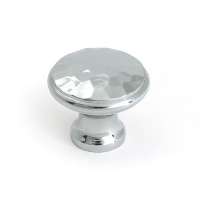Polished Chrome Hammered Cabinet Knob