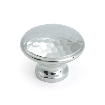 Polished Chrome Hammered Cabinet Knob