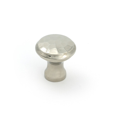 Polished Nickel Hammered Cabinet Knob