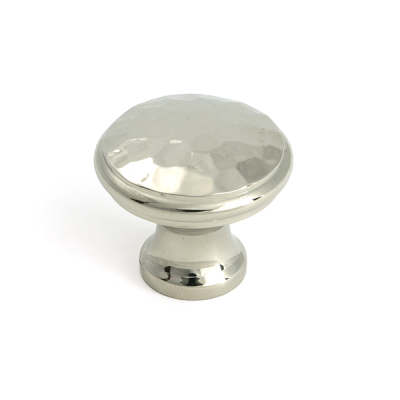 Polished Nickel Hammered Cabinet Knob