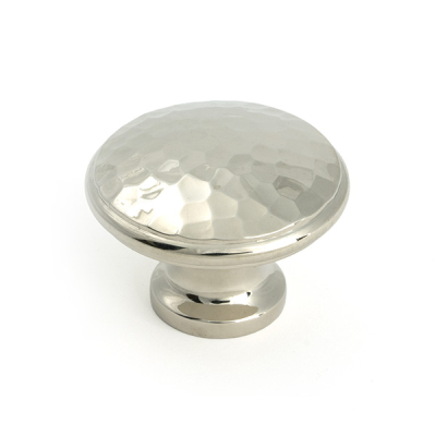 Polished Nickel Hammered Cabinet Knob