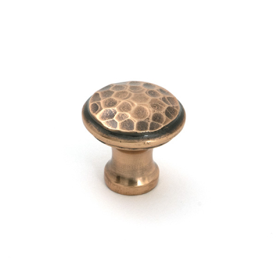 Polished Bronze Hammered Cabinet Knob