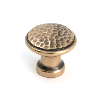 Polished Bronze Hammered Cabinet Knob