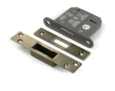 Aged Brass BS 5 Lever Deadlock KD