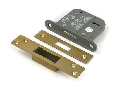 Satin Brass BS 5 Lever Deadlock KA