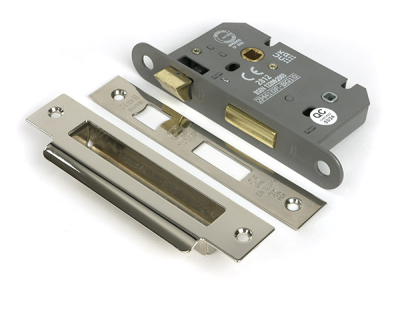 Polished Nickel Heavy Duty Bathroom Mortice Lock