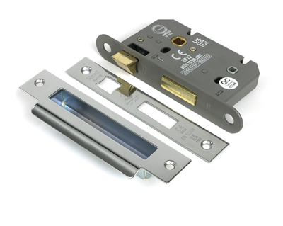 Polished Chrome Heavy Duty Bathroom Mortice Lock