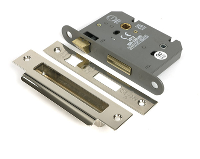 Polished Nickel Heavy Duty Bathroom Mortice Lock
