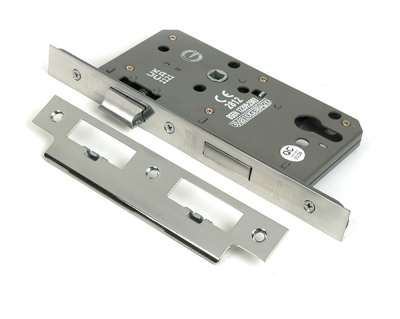 Polished Stainless Steel Euro Din Sash Lock - 60mm Backset/72mm Centre