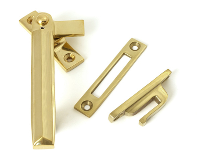 Polished Brass Locking Art Deco Fastener