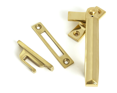 Polished Brass Locking Art Deco Fastener