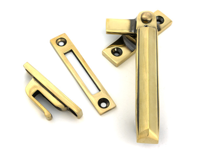Aged Brass Locking Art Deco Fastener