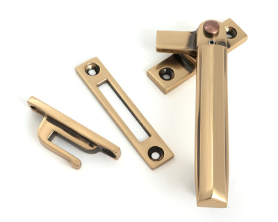 Polished Bronze Locking Art Deco Fastener
