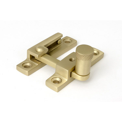 Satin Brass Brompton Quadrant Fastener - Narrow