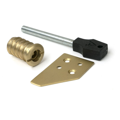 Satin Brass Key-Flush Sash Stop