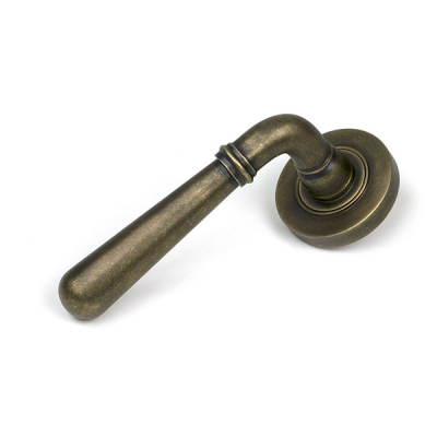 Burnished Brass Newbury Lever on Rose Set (Plain)