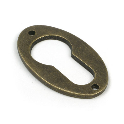 Burnished Brass Oval Euro Escutcheon
