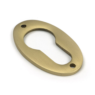 Satin Brass Oval Euro Escutcheon