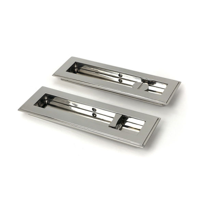 Polished Marine SS (316) 175mm Art Deco Rectangular Pull - Privacy Set