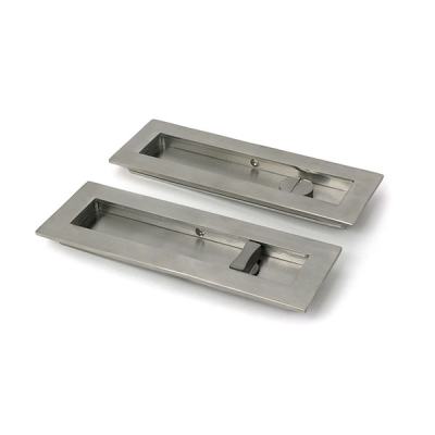 Satin Marine SS (316) 175mm Plain Rectangular Pull - Privacy Set