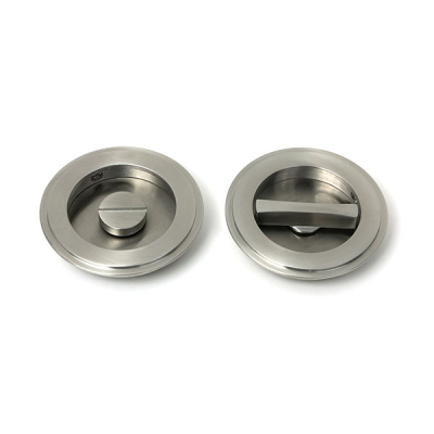 Satin Marine SS (316) 75mm Art Deco Round Pull - Privacy Set