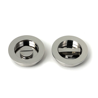 Polished Marine SS (316) 60mm Plain Round Pull - Privacy Set