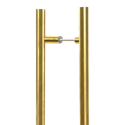 Aged Brass (316) 0.9m Offset T Bar Handle B2B 32mm Ø