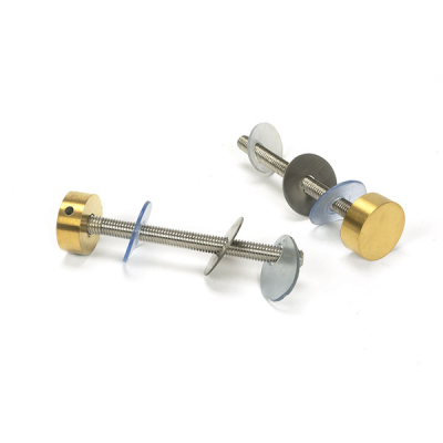 Aged Brass (304) 100mm Bolt Fixings for T Bar (2) - Offset