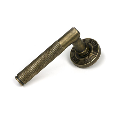 Burnished Brass Brompton Lever on Rose Set (Beehive) - Unsprung