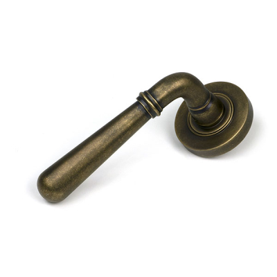 Burnished Brass Newbury Lever on Rose Set (Plain) - Unsprung