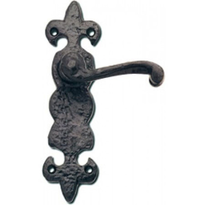 Fleur De Lys Lever Latch Handle Set - Black