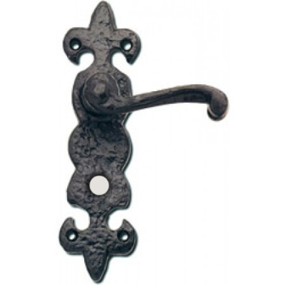 Fleur De Lys Lever Bathroom Handle Set - Black