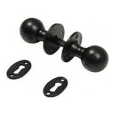 Kirkpatrick (C387) - Ball Mortice Knob Set 1 ¾Inch - Black