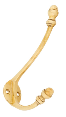 Polished Brass Hat & Coat Hook
